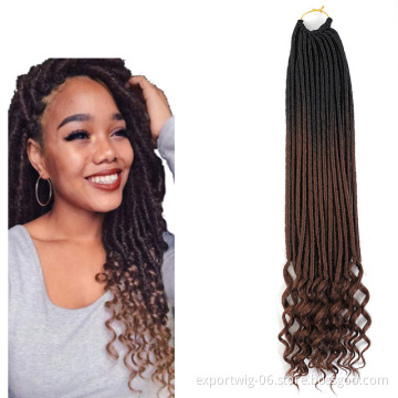 Straight Goddess Locs with Curly End Crochet Hair Faux Locs Hair 20 INCH Hair Extension Crochet Braids